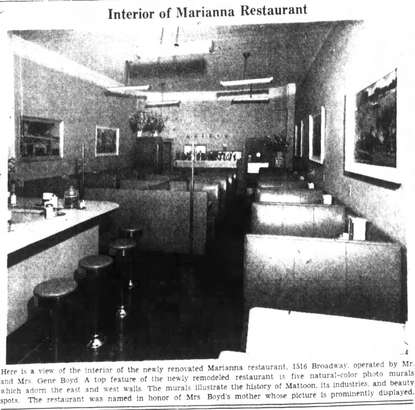 Interior of Marianna Restaurant